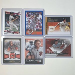 Lot of 6 San Francisco Giants Topps MLB Baseball Cards